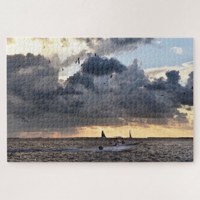 Key West Fishing Boat at Sunset Jigsaw Puzzle (Horizontal)