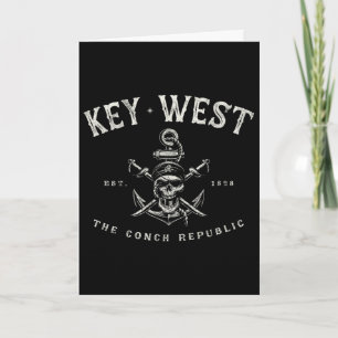 Key West Fl Rebel Pirate Boating Scu Fishing Gear Card