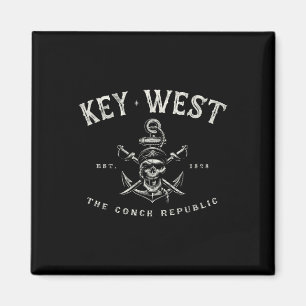 Key West Fl Rebel Pirate Boating Scu Fishing Gear Magnet