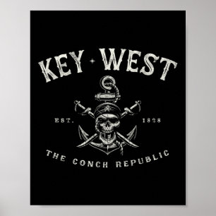 Key West Fl Rebel Pirate Boating Scuba Fishing Gea Poster