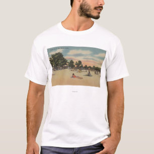 Key West, FL - View of South Beath w/ Sunbathers T-Shirt