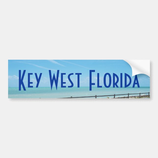 Key West Florida Aquamarine Ocean Bumper Sticker (Front)