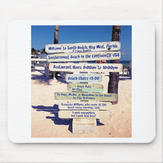 key west florida beach sign mouse mat