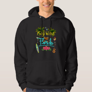 Key West Florida Beach Summer Palm Surf Sun Set Pa Hoodie