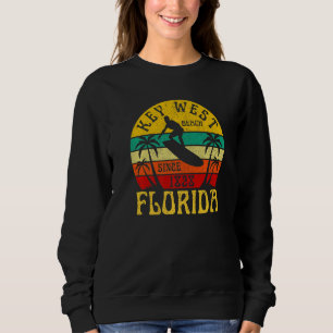 Key West Florida Beach Surfing Summer Vacation Vin Sweatshirt