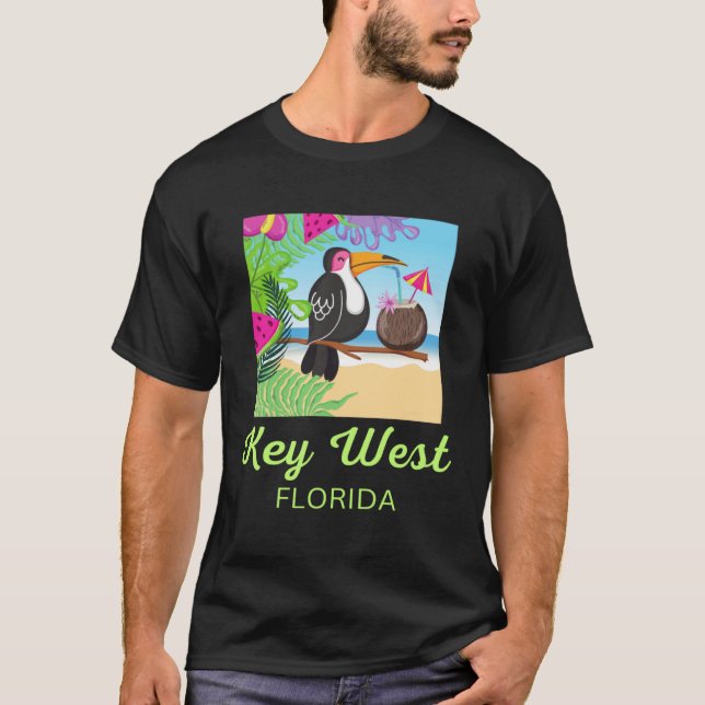 Key West Florida Beach Vacation Toucan Trip Matchi T-Shirt (Front)