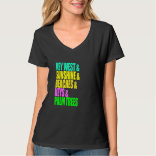 Key West Florida Beaches Palm Trees Sunshine Vacat T-Shirt