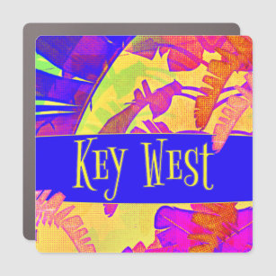 Key West Florida Bright Tropical Palm Fronds Car Magnet