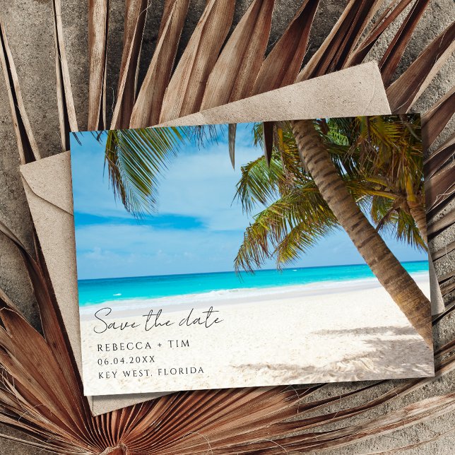 Key West Florida Budget Beach Wedding  Announcement Postcard (Creator Uploaded)