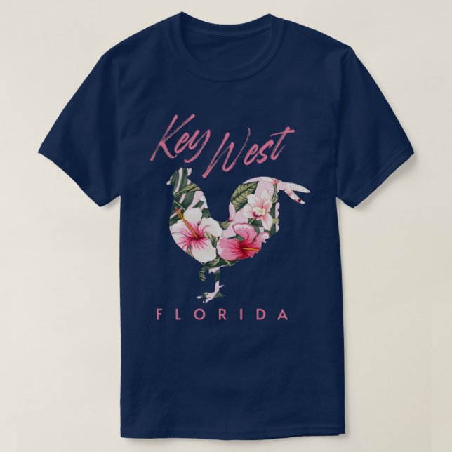 Key West Florida Chicken Lover Flower Hibiscus Sou T-Shirt (Design Front)