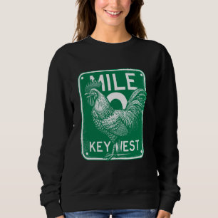 Key West Florida Chicken Retro Mile 0 Rooster Mile Sweatshirt