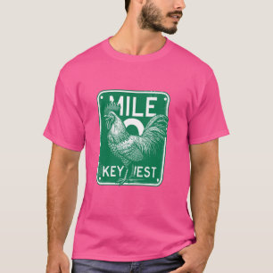 Key West Florida Chicken Retro Mile 0 Rooster Mile T-Shirt