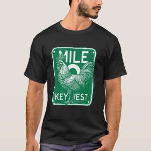 Key West Florida Chicken Retro Mile 0 Rooster Mile T-Shirt