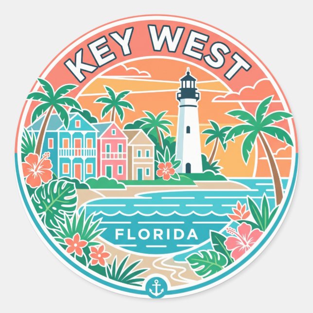 Key West, Florida Classic Round Sticker (Front)