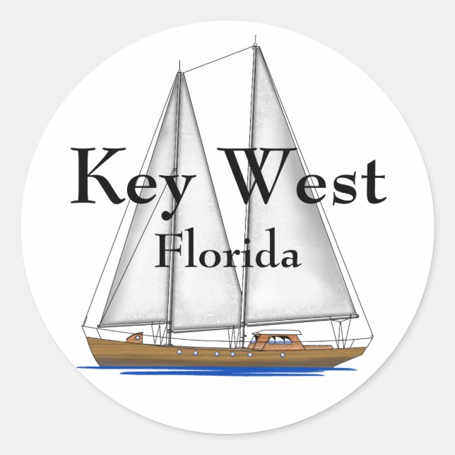 Key West Florida Classic Round Sticker (Front)