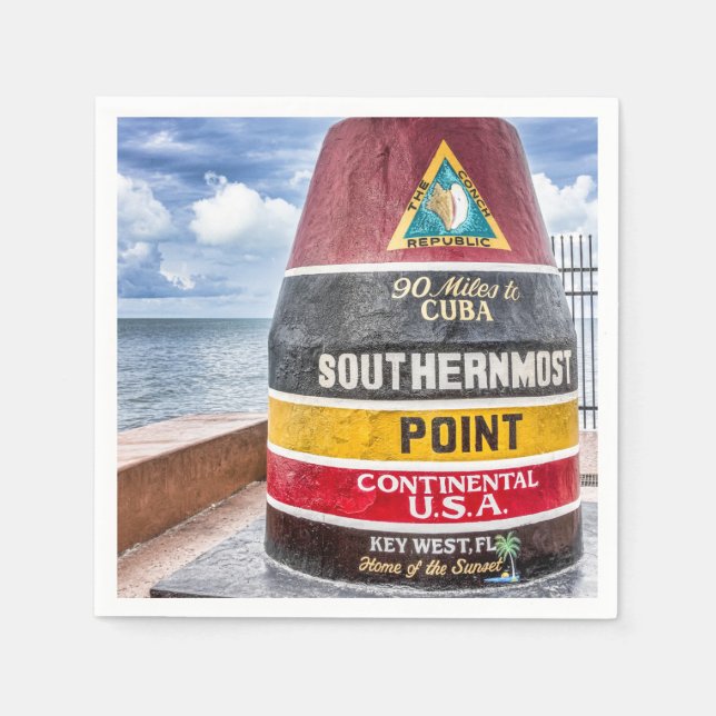 Key West Florida Cocktail Napkins (Front)