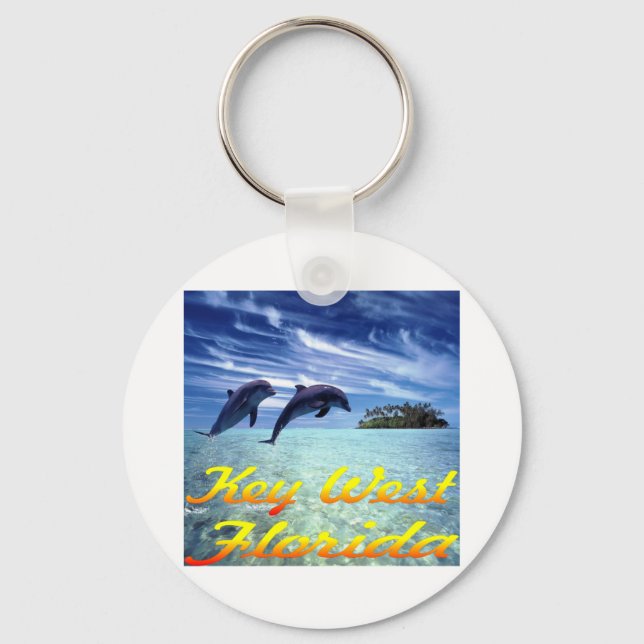 Key West Florida Dolphins Key Ring (Front)