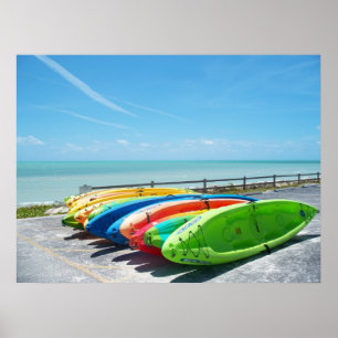 Key West Florida Kayaks colours Ocean Beach Poster
