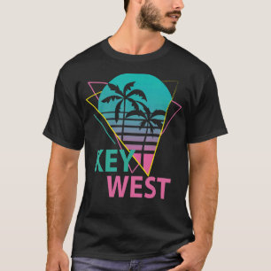 Key West Florida Keys Retro Palms Palm Trees Beach T-Shirt