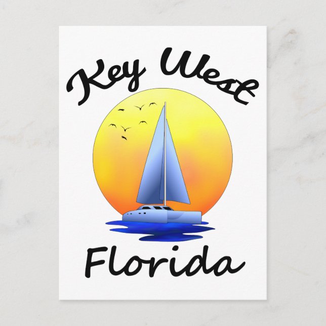 Key West Florida Keys Sailing Postcard (Front)