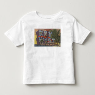Key West, Florida - Large Letter Scenes Toddler T-Shirt
