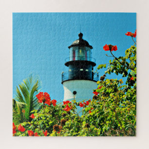 Key West, Florida Lighthouse Throw Pillow Jigsaw Puzzle