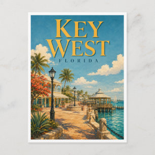 Key West Florida Mallory Square GeoSaga Postcard