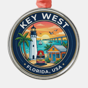 Key West Florida Metal Tree Decoration