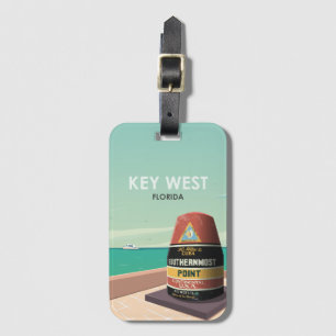 Key West Florida Mile Zero Vintage Travel Luggage Tag