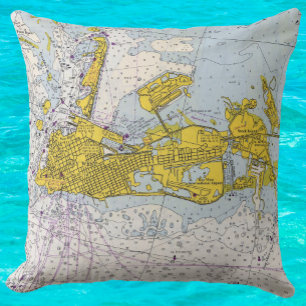 Key West Florida nautical chart map Cushion
