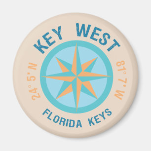 Key West Florida Nautical Icon lLatitude Longitude Magnet