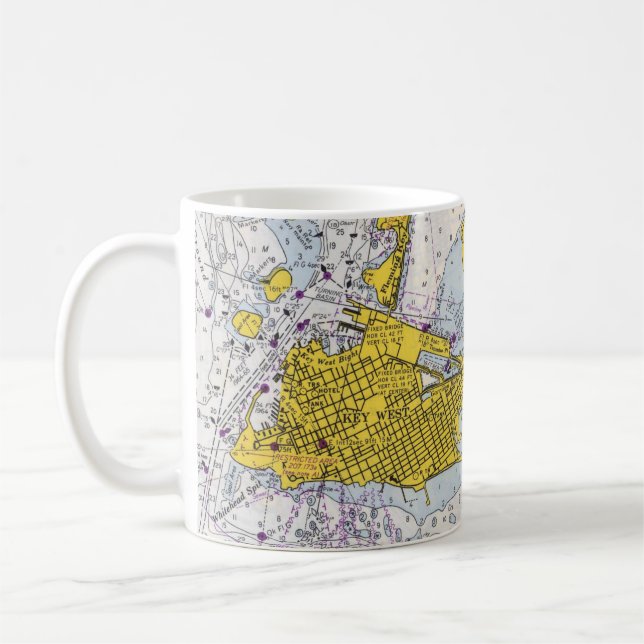 Key West Florida nautical map Coffee Mug (Left)
