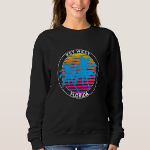 Key west Florida. palm trees retro 80s sunset Sweatshirt