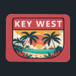 Key West Florida Retro Emblem Magnet<br><div class="desc">Key West vector art design. Key West,  a U.S. island city,  is part of the Florida Keys archipelago.</div>