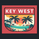 Key West Florida Retro Emblem Poster<br><div class="desc">Key West vector art design. Key West,  a U.S. island city,  is part of the Florida Keys archipelago.</div>