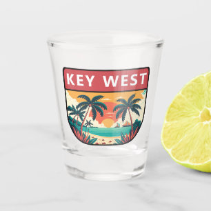Key West Florida Retro Emblem Shot Glass