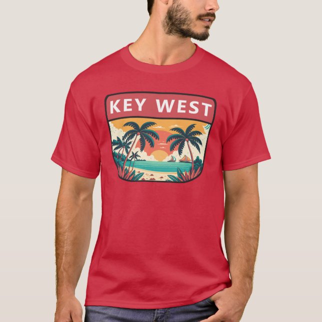 Key West Florida Retro Emblem T-Shirt (Front)