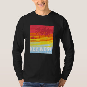 Key West Florida Retro Sunset Palm Trees T-Shirt