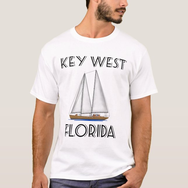 Key West Florida Sailing T-Shirt (Front)