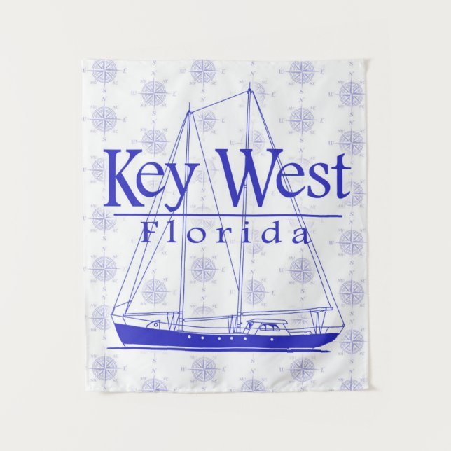 Key West Florida Sailing Tapestry (Front)