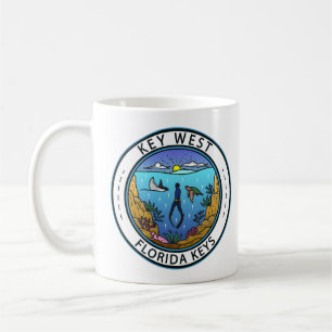 Key West Florida Scuba Retro Emblem Coffee Mug