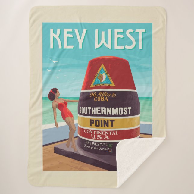 Key West | Florida Sherpa Blanket (Front)