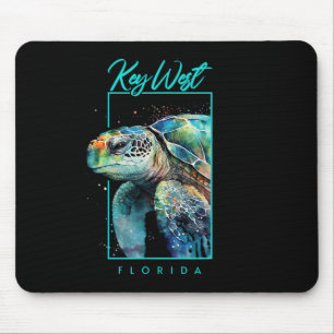 Key West Florida Souvenir Watercolor Sea Turtle Po Mouse Mat