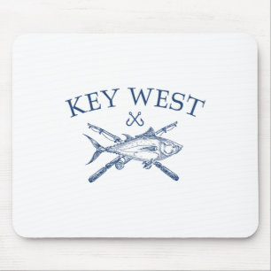 Key West Florida Souvenirs Fishing Vintage Mouse Mat
