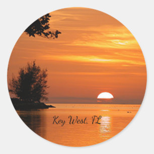 Key West, Florida sunset Classic Round Sticker