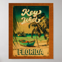 Key West Florida Sunset Vacation Souvenirs Vintage