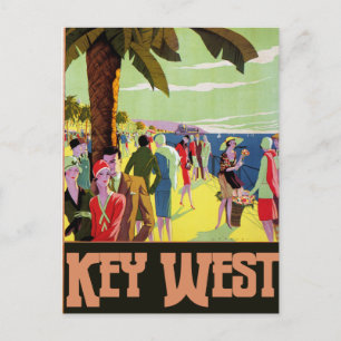 Key West Florida Travel Vintage Artwork Holiday Postcard