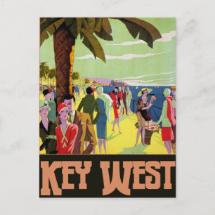 Key West Florida Travel Vintage Artwork Postcard