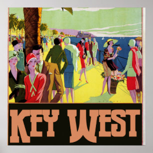 Key West Florida Travel Vintage Artwork Poster