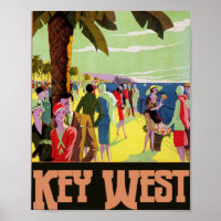 Key West Florida Travel Vintage Artwork